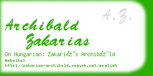 archibald zakarias business card